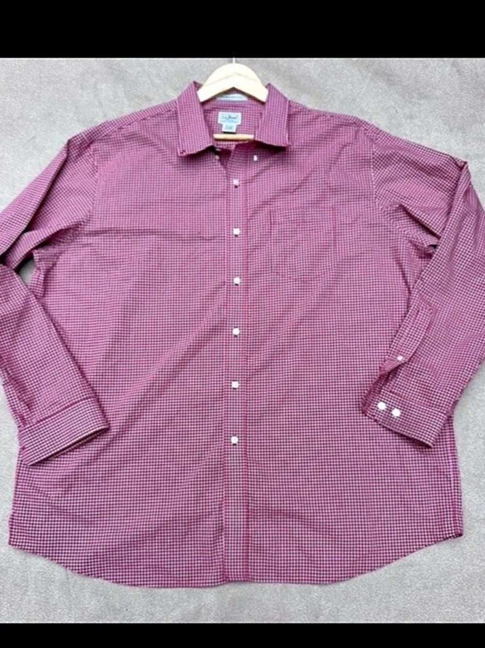 L.L.Bean Gingham Cotton Button Down Shirt XXL Like New